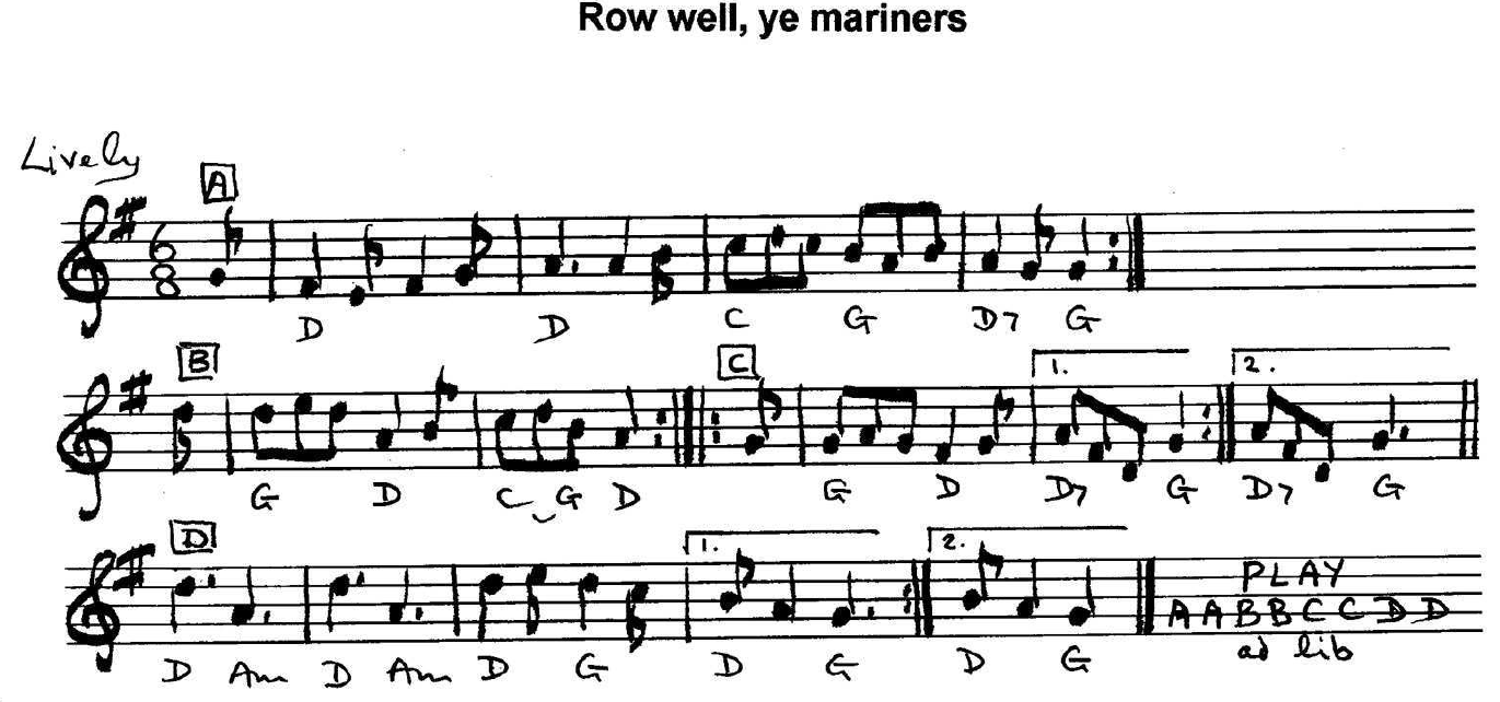 Row Well, Ye Mariners (music)